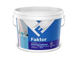 Краска FAKTOR интерьерная влагостойкая белая 6 кг