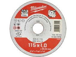 Диск отрезной SCS41 115x1 (по металлу, внутренний диаметр диска: 22мм) MILWAUKEE 4932451474