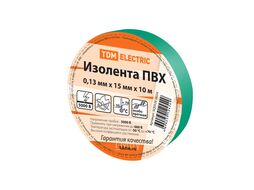 Изолента ПВХ 0,13*15мм Зеленая 10м TDM SQ0526-0024