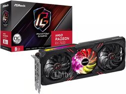 Видеокарта Radeon RX 7600, 8Gb GDDR6 128bit, ASRock Radeon RX 7600 Phantom Gaming 8G OC RX7600 PG 8GO, RTL