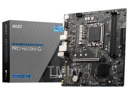 Материнская плата MSI PRO H610M-G, LGA1700, (VGA, HDMI, DP), 2xDDR V, mATX