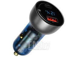 Автомобильное зарядное устройство Baseus Particular Digital Display QC+PPS Dual Quick Charger Car Charger 65W U+C Silver (CCKX-C0A)