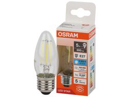 Лампа светодиодная филаментная В60 5Вт Е27 6500К 4058075688070 LED OSRAM