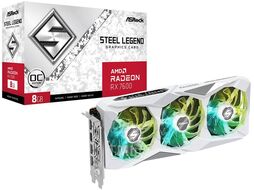 Видеокарта Radeon RX 7600, 8Gb GDDR6 128bit, ASRock Radeon RX 7600 Steel Legend 8G OC RX7600 SL 8GO, RTL