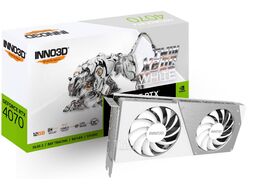 Видеокарта GeForce RTX 4070, 12Gb GDDR6X 192bit, Inno3D Twin X2 OC White N40702-126XX-183052V, RTL