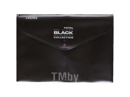 Папка-конверт А5 (240х180мм) на кнопке TOTAL BLACK, 180 мкм, непрозрачная черная deVente 3071332