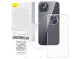 Накладка силиконовая Baseus Corning Series Protective Case for iP 13, Clear (with all-tempered-glass screen protector and cleaning kit) (P60112201201-00)