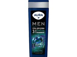 Гель для душа AURA Men 3в1 Экстра Свежесть 380мл