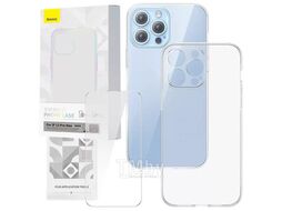 Накладка силиконовая Baseus Corning Series Protective Case for iP 13 Pro Max, Clear (with all-tempered-glass screen protector and cleaning kit) (P60112201201-02)