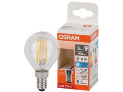 Лампа светодиодная филаментная Р60 5Вт Е14 6500К 4058075688223 LED OSRAM