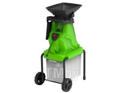 Измельчитель садовый электрический 220 В, 2800 Вт с контейнером Greenworks 2208007