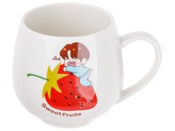 Кружка керамическая, 350 мл, Sweet fruits, клубника, PERFECTO LINEA 17-300114