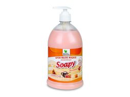 Крем-мыло жидкое "Soapy" Premium "молоко и мёд" увлажняющее с дозатором 1000 мл. Clean&Green CG8113