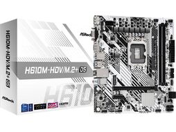 Материнская плата ASRock H610M-HDV/M.2+ D5, LGA1700, (VGA, HDMI, DP), 2xDDR V, mATX