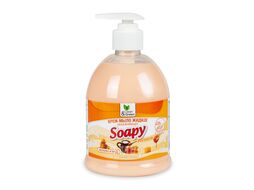 Крем-мыло жидкое "Soapy" Premium "молоко и мёд" увлажняющее с дозатором 500 мл. Clean&Green CG8098