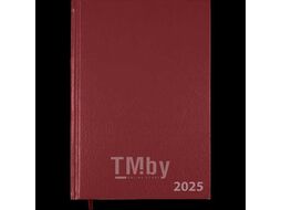 Ежедневник 2025 А5 140*210 мм, 336 стр, тв. обл., бумвинил, тиснение фольгой, БОРДОВЫЙ Attomex 2332579