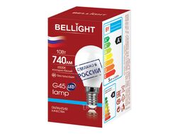 Лампа светодиодная G45 10Вт Е14 6500К LED Bellight