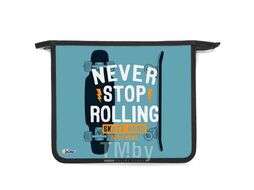 Папка для тетрадей А5 на молнии, пластик Оникс ПТ-73 Never Stop Rolling