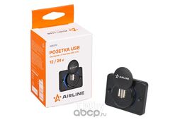 Розетка USB накладная c 2 портами (5В, 3.1А) AIRLINE AEBJ210