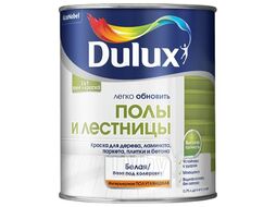 Краска DULUX Полы и Лестницы полуглянцевая 0,75л белая BW