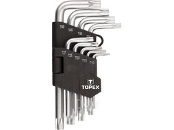 Ключи шестигранные Torx T10-50мм, CrV, короткие набор 9 шт. TOPEX 35D960