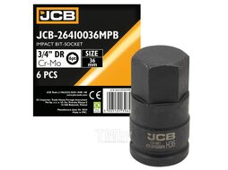 Головка-бита ударная 6-гранная 3/4", 35мм JCB JCB-26410036MPB