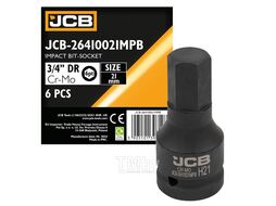 Головка-бита ударная 6-гранная 3/4", 21мм JCB JCB-26410021MPB