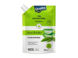 Средство для мытья посуды QUALITA GREEN TEA&ALOE, 500мл