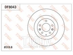 Тормозной диск Mazda CX7 2007-, CX-9 2007- F TRW DF8043