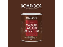 Краска по дереву полуглянцевая KOMANDOR WOOD FACADE AKRYL 50 БАЗА A 0,9л