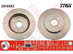 Тормозной диск Geely Atlas, Lexus RX 300 (2003-), RX 400 (2004-) F TRW DF4493