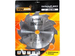 Пильный диск т/с 250/32мм Z12 (дерево, косой зуб уз.+25) Yourtools