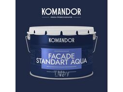 Краска фасадная матовая KOMANDOR FACADE STANDART AQUA БАЗА A 9л