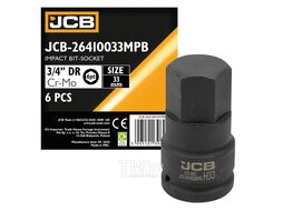 Головка-бита ударная 6-гранная 3/4", 33мм JCB JCB-26410033MPB