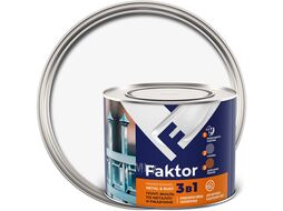 Грунт-эмаль на ржавчину 3в1 белая 1,9кг FAKTOR