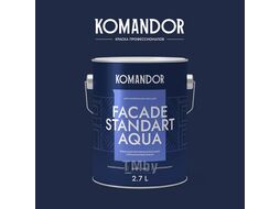 Краска фасадная матовая KOMANDOR FACADE STANDART AQUA БАЗА A 2,7л