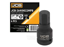 Головка-бита ударная 6-гранная 3/4", 22мм JCB JCB-26410022MPB