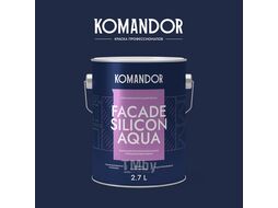 Краска фасадная водоотлакивающая KOMANDOR FACADE SILICON AQUA БАЗА A 2,7л