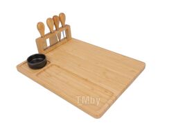 Сырная доска Bamboo 30х40см с приборами, The Kitchen BM-00202