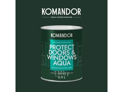 Эмаль для окон и дверей KOMANDOR PROTECT DOORS&WINDOWS AQUA БАЗА A 0,9л