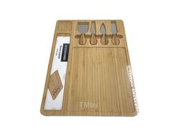 Сырная доска Bamboo 30х40см с приборами, The Kitchen BM-00204