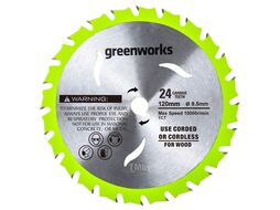 Диск пильный по дереву для циркулярной мини пилы 120х9,5мм, 24T Greenworks 2952507