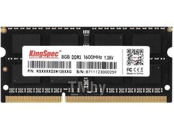 Оперативная память для ноутбука 8Gb KingSpec KS1600D3N13508G, SODIMM DDR III, PC-12800, 1600MHz, 1.35V