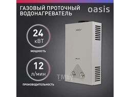 Газовый проточный водонагреватель "Oasis Eco" W-24 (24кВт, 2,4м3/час, 0,02-0,7МПа, 1300Па, 110мм)