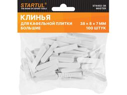 Клин д/каф. плитки большой 38х8х7мм 100шт STARTUL MASTER (ST4402-38) (используются без зажимов, СВП)