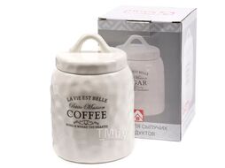 Банка для сыпучих продуктов керамическая "coffee" 700 мл/11*11*15,5 см Fresca HC21A48-C