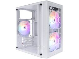 Корпус 1stPlayer FIREBASE X1 White X1-WH-3F1-W, без БП, mATX