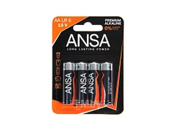 Батарейки алкалиновые ANSA "V LR6/BL-4 (AA)", 4 шт, щелочные