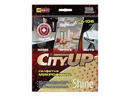 Салфетка SHINE для стекла из микрофибры 35x40 см, 300гр/м3 City UP СА-106