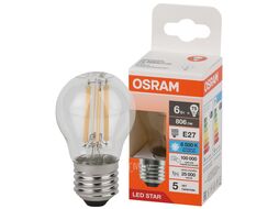 Лампа светодиодная филаментная Р75 6Вт Е27 6500К LED OSRAM 4058075688346